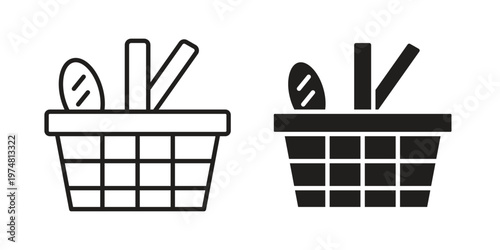 Picnic basket icon for graphic and web design. EPS10