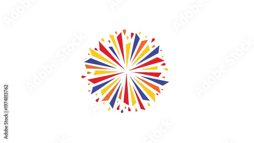 Colorful Fireworks Exploding in Circle.