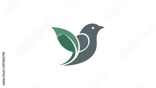 Stylized Bird Logo Design Element.