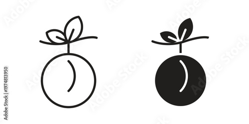 Plum icon for graphic and web design. EPS10