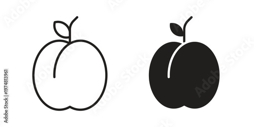 Plum icon for graphic and web design. EPS10