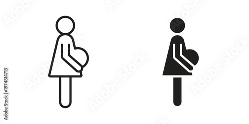 Pregnant woman icon for graphic and web design. EPS10