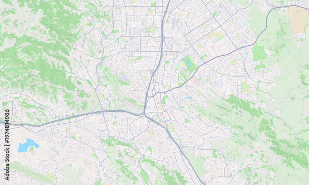 Fototapeta premium Walnut Creek California map
