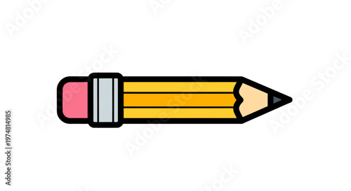 Colorful pencil icon with pink eraser