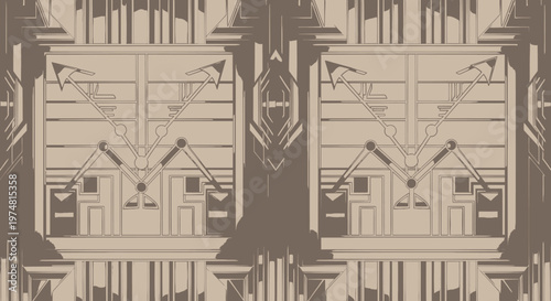 art deco design, symmetrical pattern, geometric art