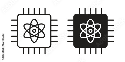Quantum computing icon for graphic and web design. EPS10