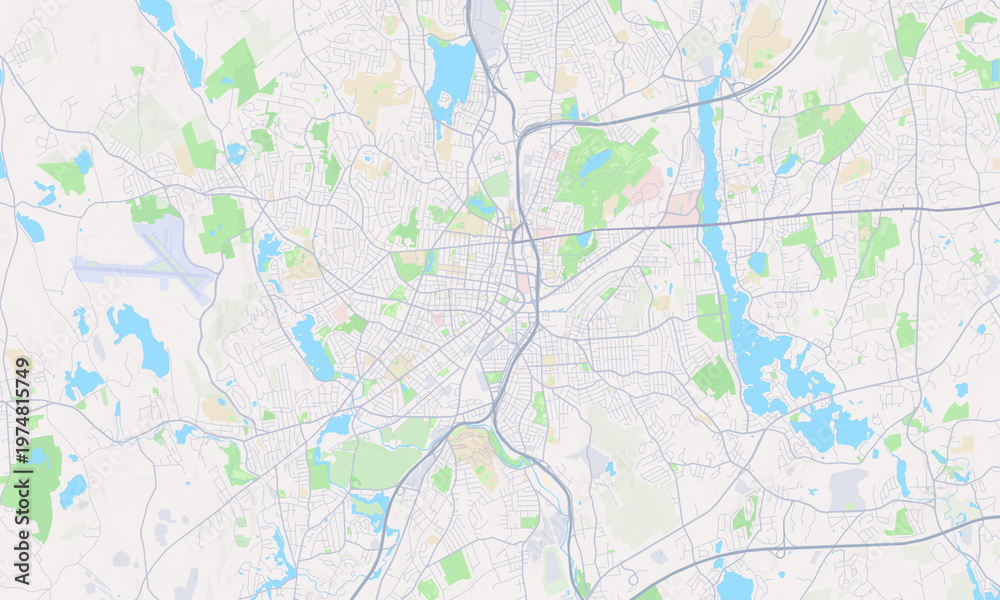 Fototapeta premium Worcester Massachusetts map