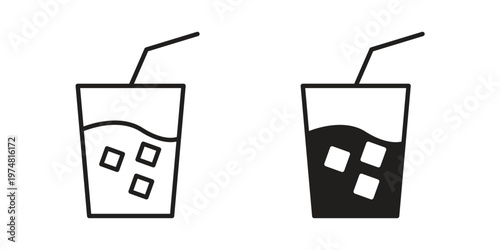 Refreshing cold drink icon for graphic and web design. EPS10