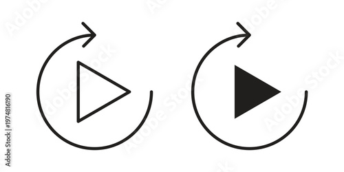 Replay icon for graphic and web design. EPS10