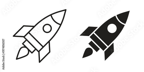 Rocket icon for graphic and web design. EPS10