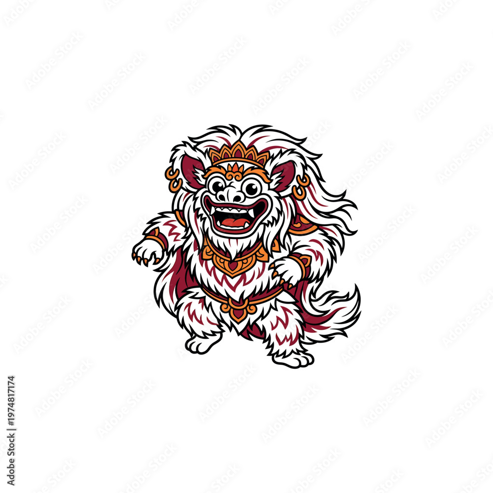 Obraz premium Colorful Lion Dance Performance Character Design.