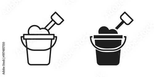 Sand bucket icon for graphic and web design. EPS10