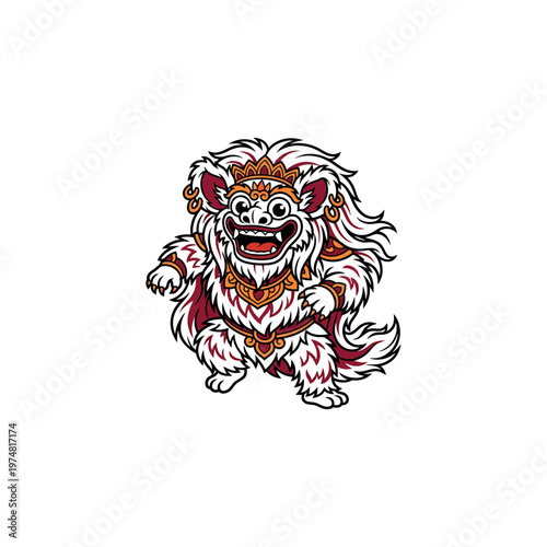Colorful Lion Dance Performance Character Design.