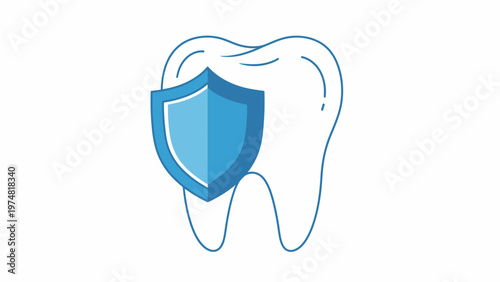 Tooth with Shield Protection Icon.