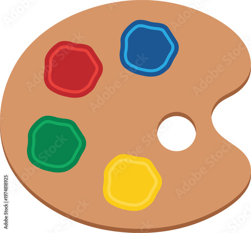 Paint Palette with Color Spots Art Tool Illustration Design