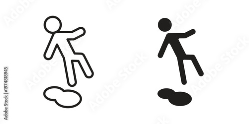 slippery wet floor icon for graphic and web design. EPS10