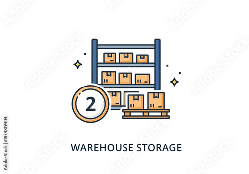Warehouse storage facility with shelves.