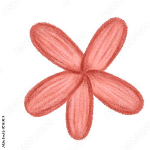 Cuadro en lienzo Fresh colorful tropical flower digital illustration in watercolor brush