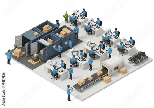 People working in office space.