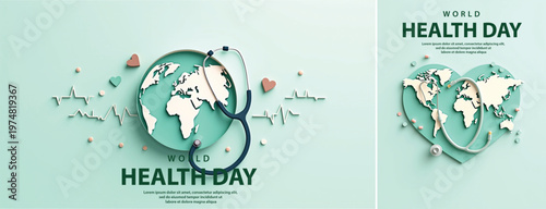 Elegant World health day backgorund, Realistic World health day for social media template	