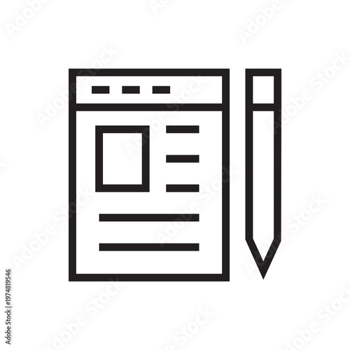 Blogging content strategy web page icon