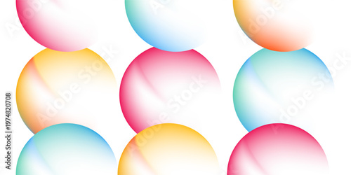 Set color circle gradient noise gradation. Abstract colorful watercolor blur mesh fluid translucent glow nice