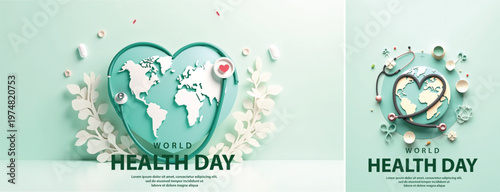 Elegant World health day backgorund, Realistic World health day for social media template	