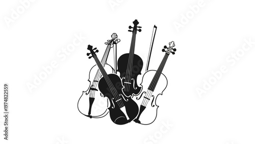 Violins in a musical group.