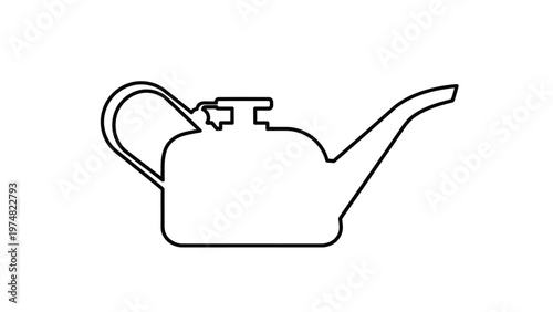 Simple Line Drawing of Teapot.