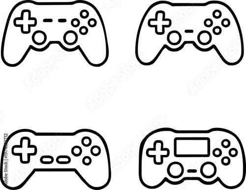 game controller icon isolated on white and transparent background