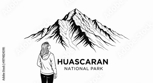 A lone figure gazes up at a magnificent, jagged mountain peak