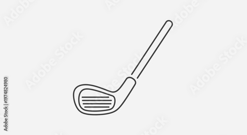 Golf club line icon. Simple outline vector illustration of a golfing iron, perfect for sport, leisure, and game design.
