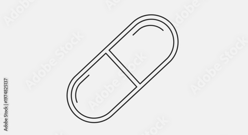Medical capsule icon outline, healthcare symbol, medicine pill for treatment, vitamin or supplement, pharmacy illustration