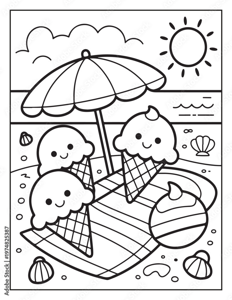 Naklejka premium Preppy Lemon Summer Vibes Coloring Book