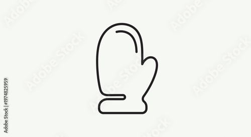 Oven Mitt Line Art Icon for Cooking and Baking. Simple Minimalistic Kitchen Heat Protection Glove Outline Vector.