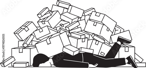 Black and white illustration of architectural house sketches and blueprint style building design icons