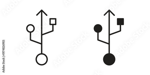 USB connection icon for graphic and web design. EPS10