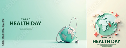 Elegant World health day backgorund, Realistic World health day for social media template	