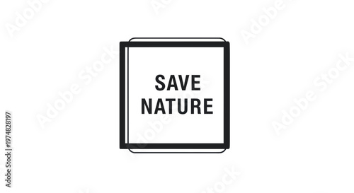 Eco friendly icon, save nature symbol, environmental conservation logo, green awareness sign