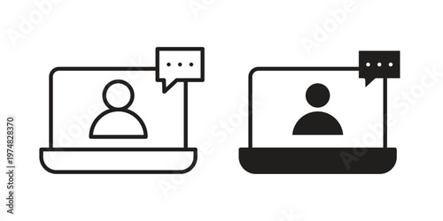 Video Conference icon for graphic and web design. EPS10