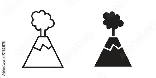 Volcano icon for graphic and web design. EPS10