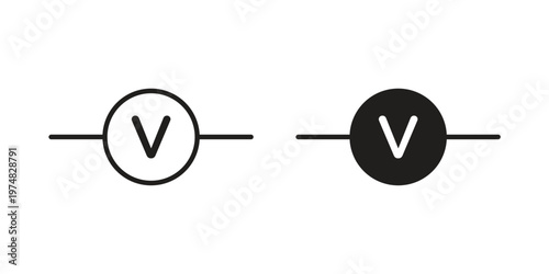 Voltmeter icon for graphic and web design. EPS10