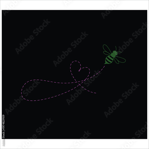 Green molecular structure with purple dashed orbital paths on black background