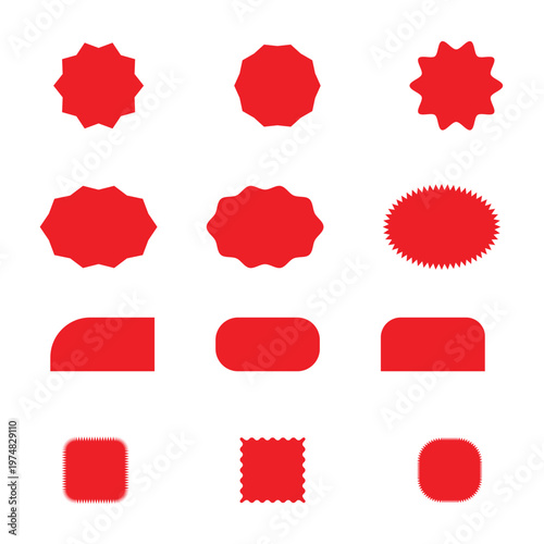 Stickers for New Arrival shop product tags, labels or sale posters and banners vector sticker icons templates