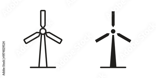 Wind turbine icon for graphic and web design. EPS10