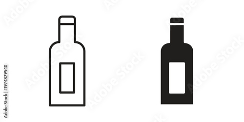 Wine bottle icon for graphic and web design. EPS10