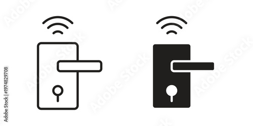 Wireless door lock icon for graphic and web design. EPS10
