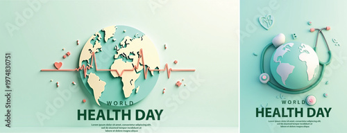 Elegant World health day backgorund, Realistic World health day for social media template	