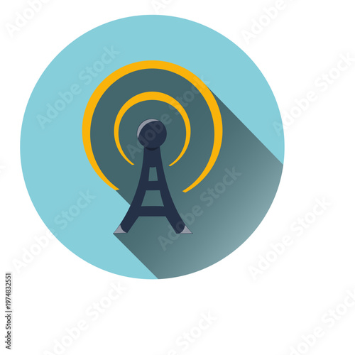 Tower radiation circle icon