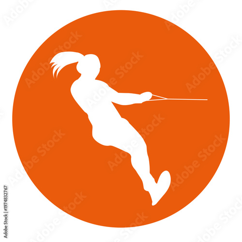 Water ski circle icon